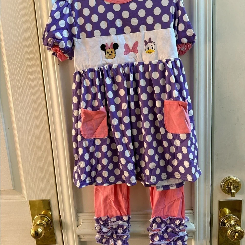 New Boutique Magical Friends Embroidered Outfit